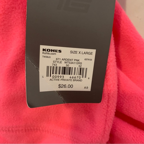 TekGear XL Hot Pink Pullover NWT - Picture 3 of 3